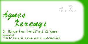 agnes kerenyi business card